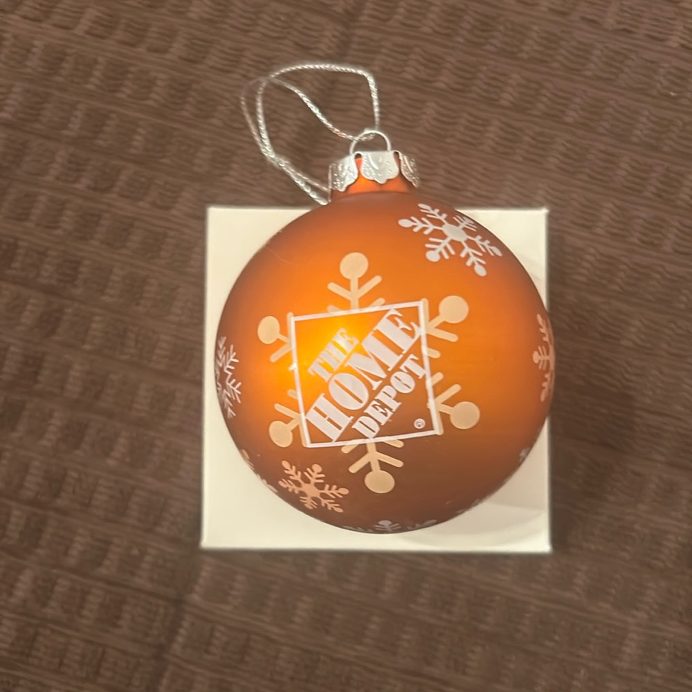 Home Depot ornament 2014 orange and white